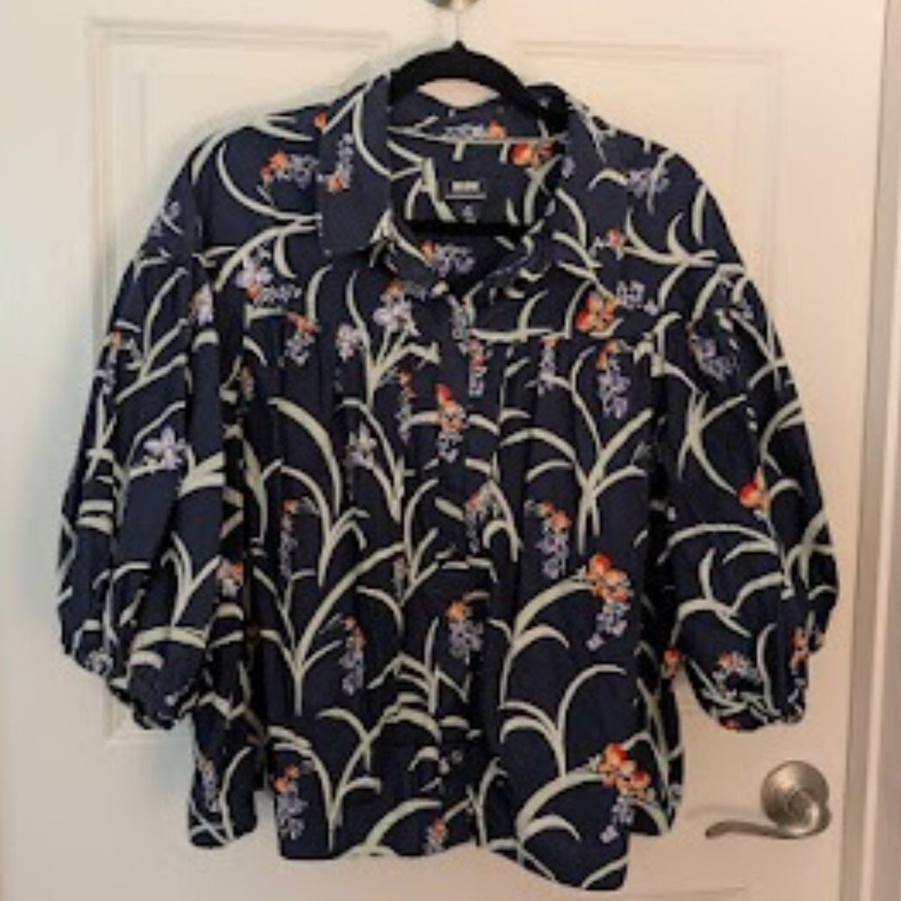 Maeve by Anthropologie Balloon Sleeve Button-Up Blouse – Size 2X